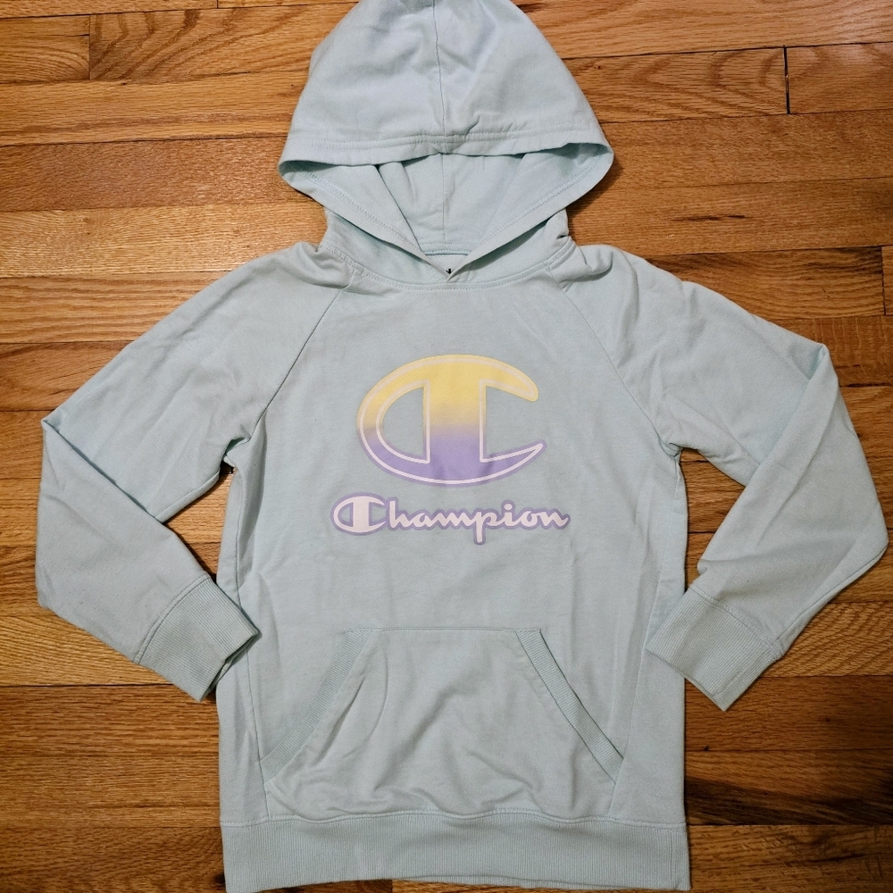 Champion girls lightweight script pullover hoodie SzM